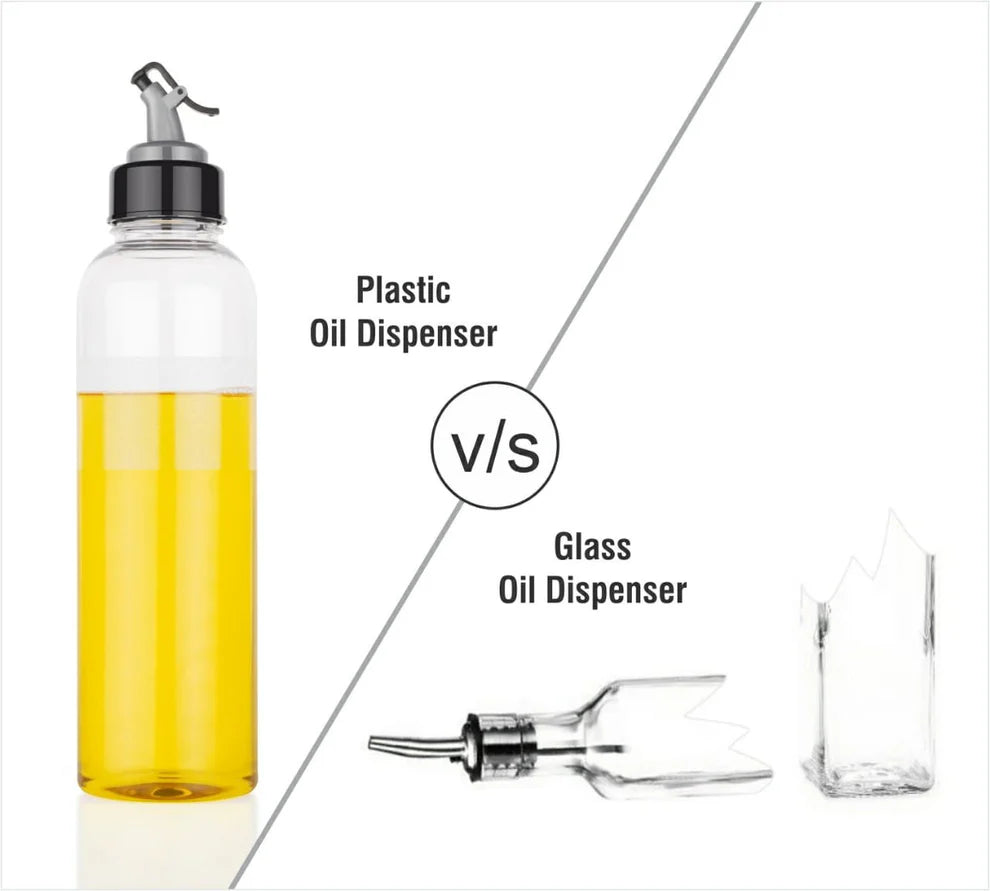 Zest Plastic Oil Dispenser – 1L Capacity with Lid & Drip-Free Design | Plastic with Lid & Drip-Free Spout