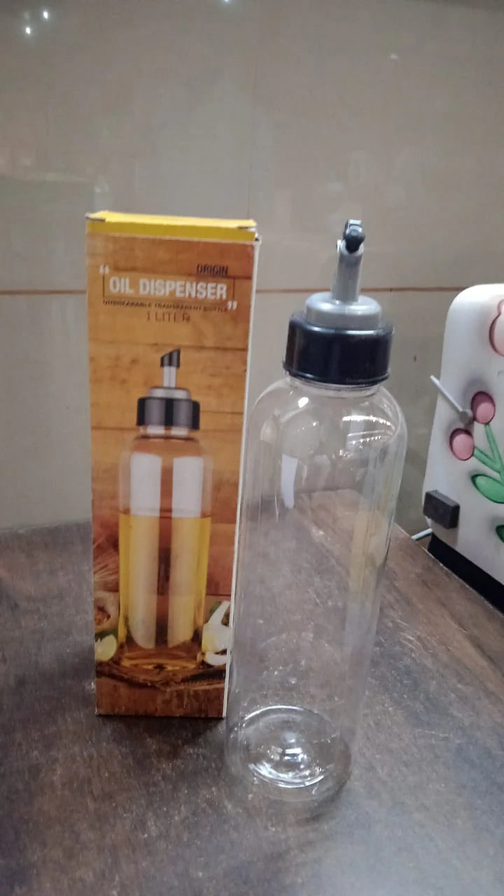 Zest Plastic Oil Dispenser – 1L Capacity with Lid & Drip-Free Design | Plastic with Lid & Drip-Free Spout