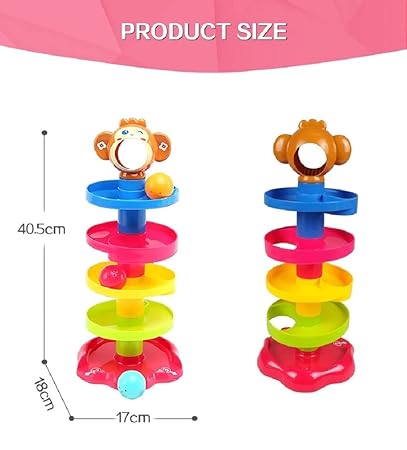 Zest Rolling & Swirling Ramp Toy | 5-Layer Ball Drop Tower with Rattle Balls | Baby & Toddler Fun Toy