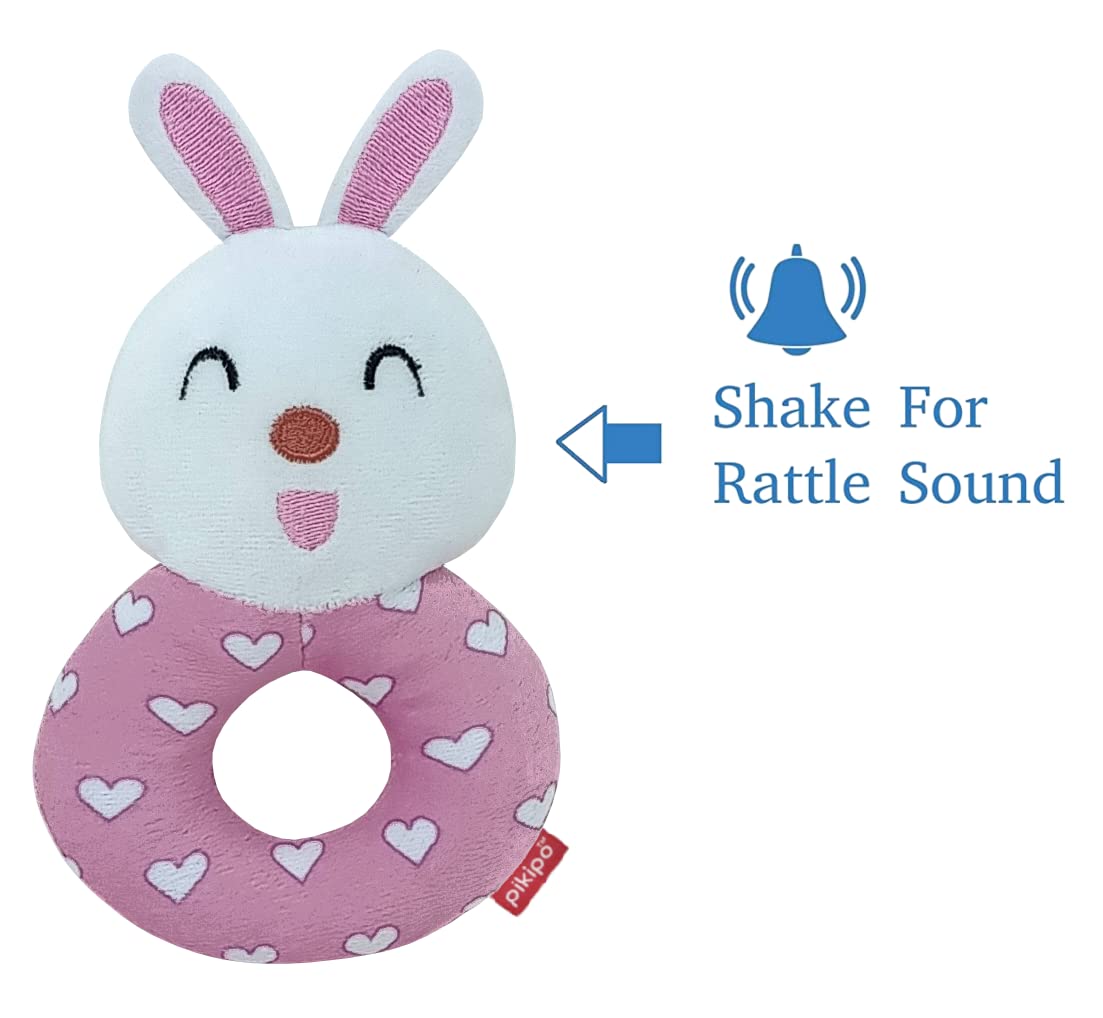Zest 3-in-1 Infant Soft Toy Combo | Kitty & Bunny Rattles with 11cm Ball | Red | Super Saver Set