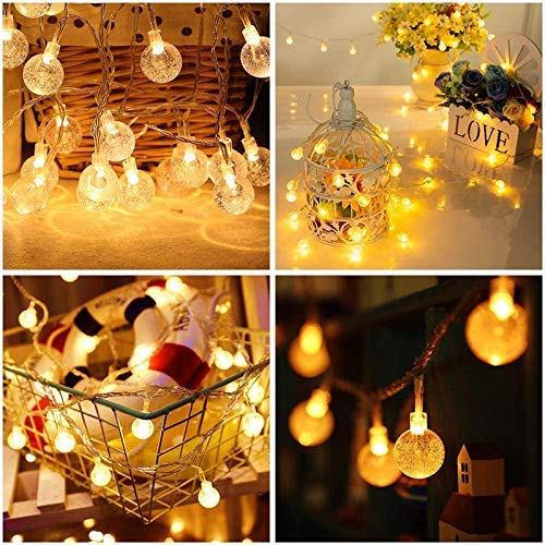 Zest 14 LED Crystal Ball String Lights – 3M Warm White Decorative Fairy Lights for Diwali, Christmas, Weddings, Parties, Patio, Lawn, Restaurants & Home Decor