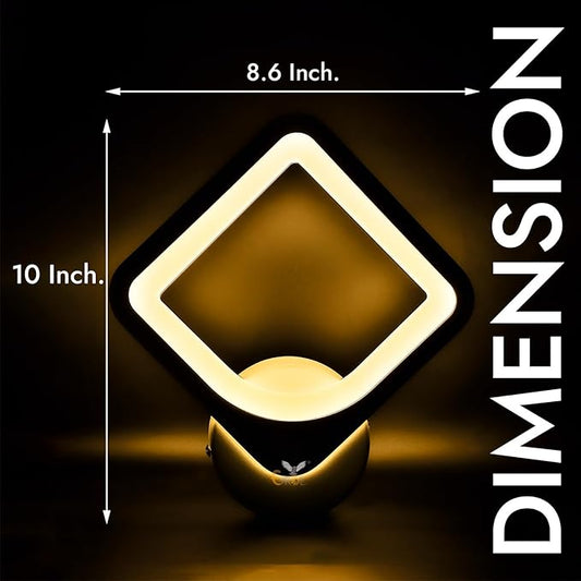 Zest White Body Wall Light – Warm White Square Wall Lamp for Home & Bedroom