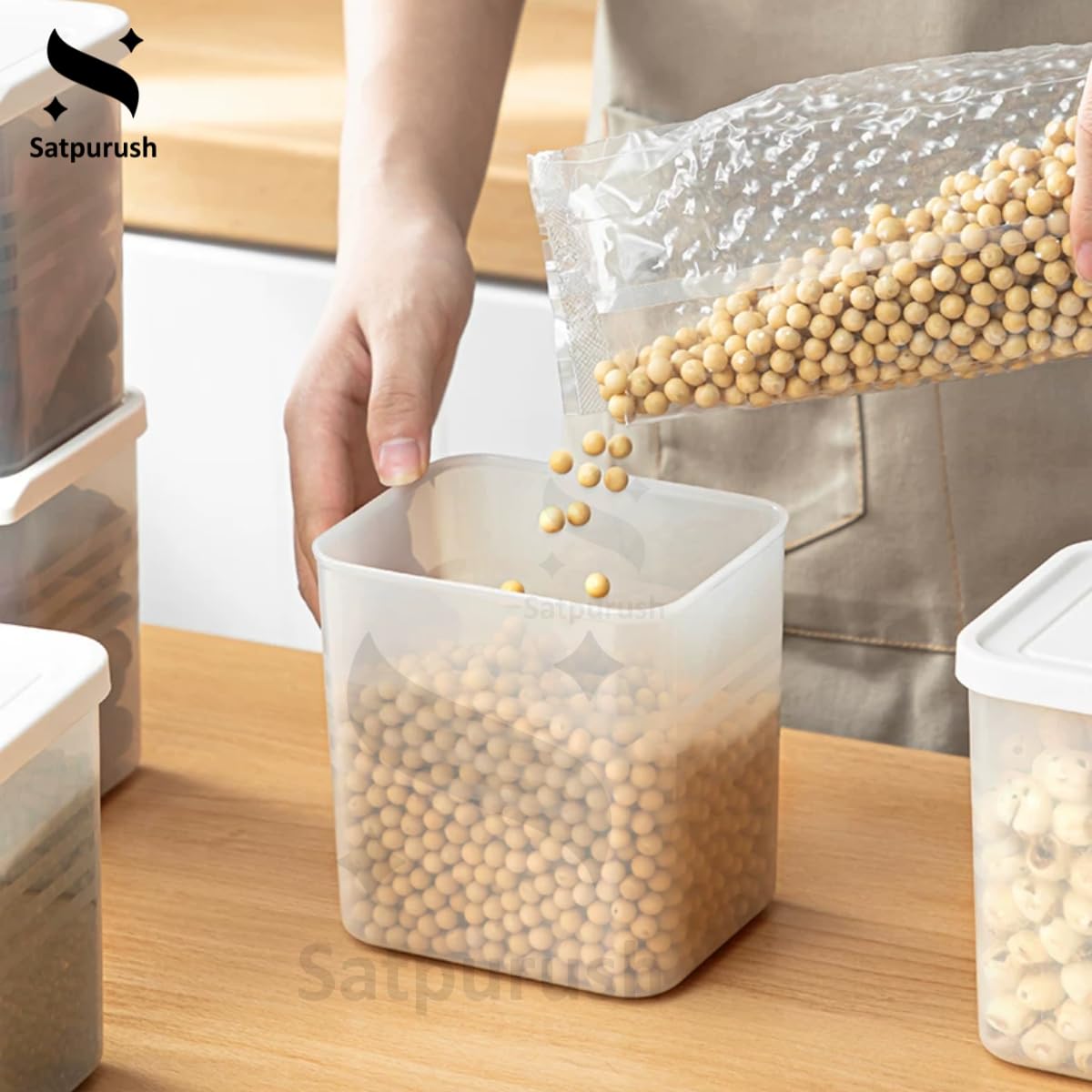 Zest Fridge Storage Boxes (Pack of 6) Freezer, Refrigerator Organizer Containers Kitchen Storage Container Set Kitchen Accessories Items for Home 1200 ml Food Storage Box and Plastic, White