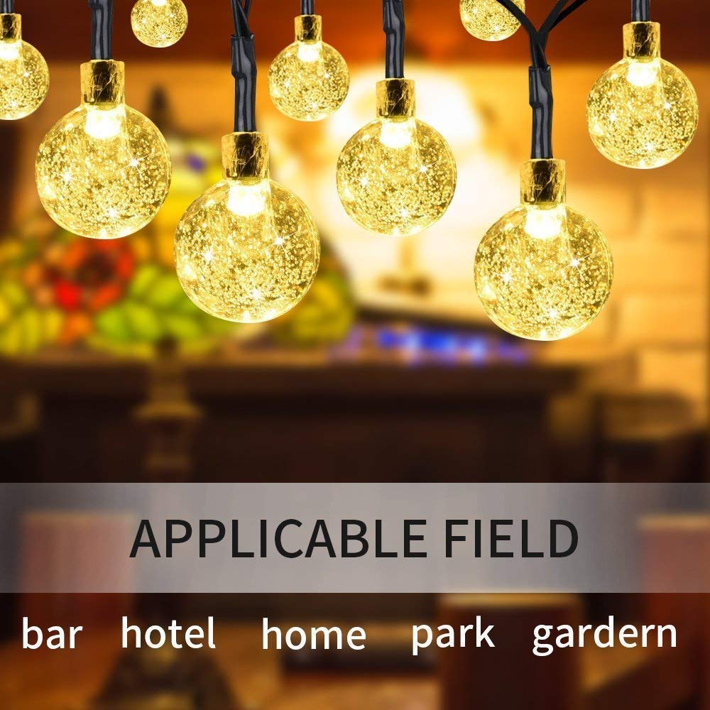 Zest 14 LED Crystal Ball String Lights – 3M Warm White Decorative Fairy Lights for Diwali, Christmas, Weddings, Parties, Patio, Lawn, Restaurants & Home Decor