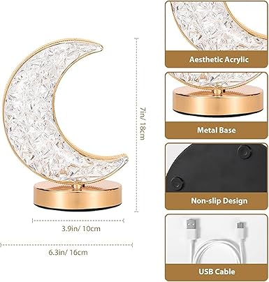 Zest 3D Crystal Ball With LED Wooden Base and Solar System Night Light, Galaxy Lamp, Moon Light With USB Powered