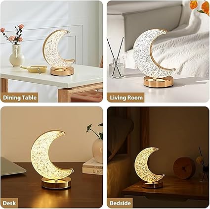 Zest 3D Crystal Ball With LED Wooden Base and Solar System Night Light, Galaxy Lamp, Moon Light With USB Powered