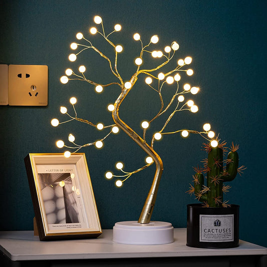 Zest 36 LED Pearl Bonsai Tree Lamp with Touch Switch, USB & Battery Operated Decorative Light for Home and Bedroom