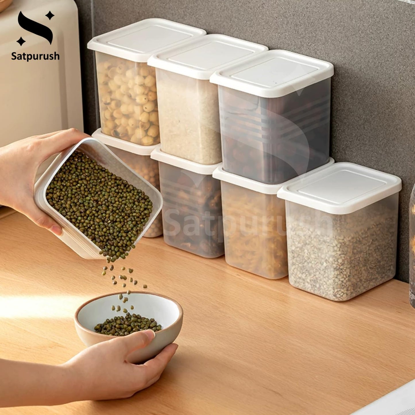 Zest Fridge Storage Boxes (Pack of 6) Freezer, Refrigerator Organizer Containers Kitchen Storage Container Set Kitchen Accessories Items for Home 1200 ml Food Storage Box and Plastic, White