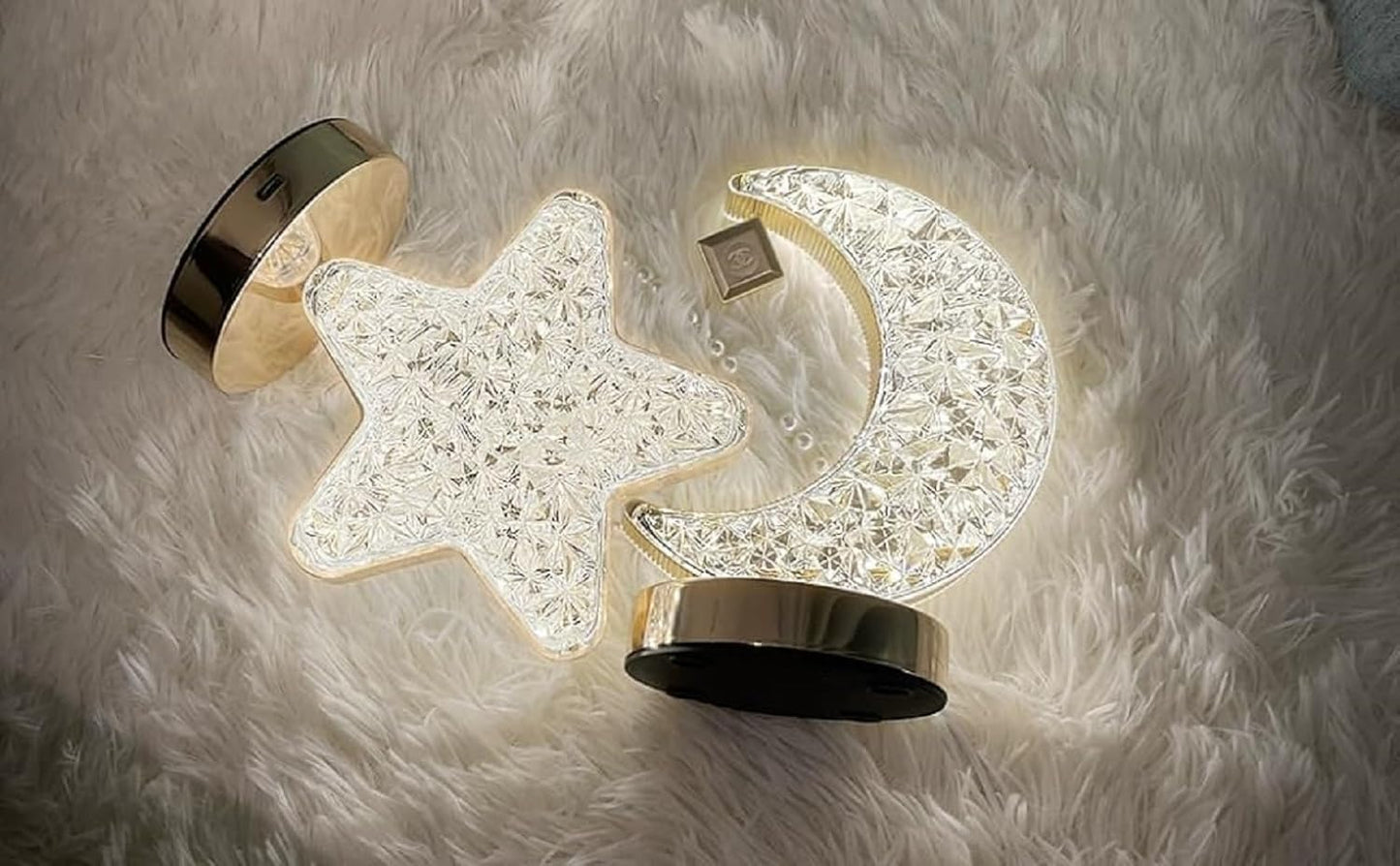 Zest 3D Crystal Ball With LED Wooden Base and Solar System Night Light, Galaxy Lamp, Moon Light With USB Powered