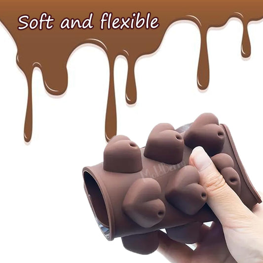 Zest Silicone Chocolate Moulds Set of 2. Heart & Flower Shape Candy Molds for Chocolate, Jelly, Gummies. Flexible, Non-Stick, Reusable Baking Trays and Mini Silicone Molds for DIY Sweets