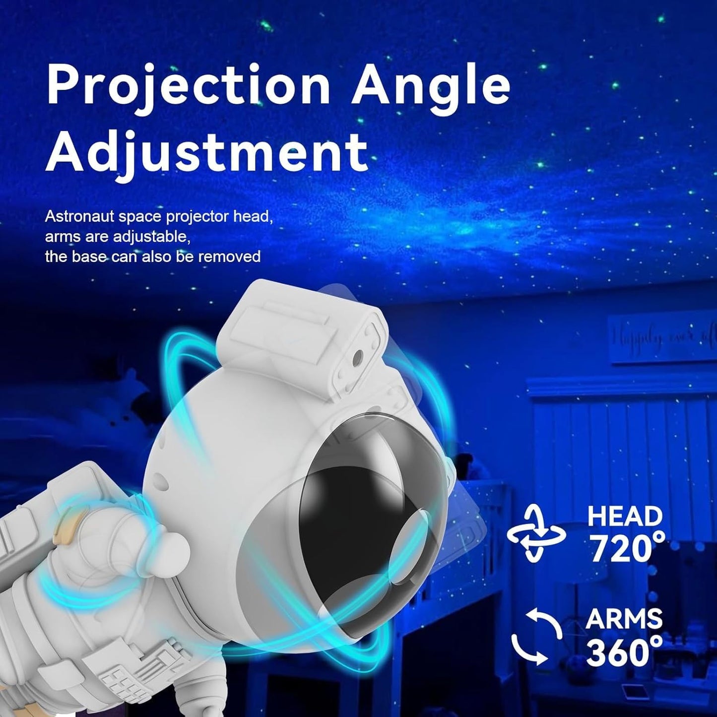 Zest Astronaut Galaxy Projector - Starry Night Light with Adjustable Projection, Remote Control , Bedroom & Party Decor System