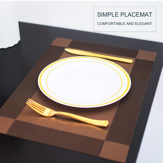 Zest Placemats Place Mats for Kitchen Dining Table, Heat-Resistant StainAnti-Skid Washable PVC Table Mats and Vinyl Dinner Mats