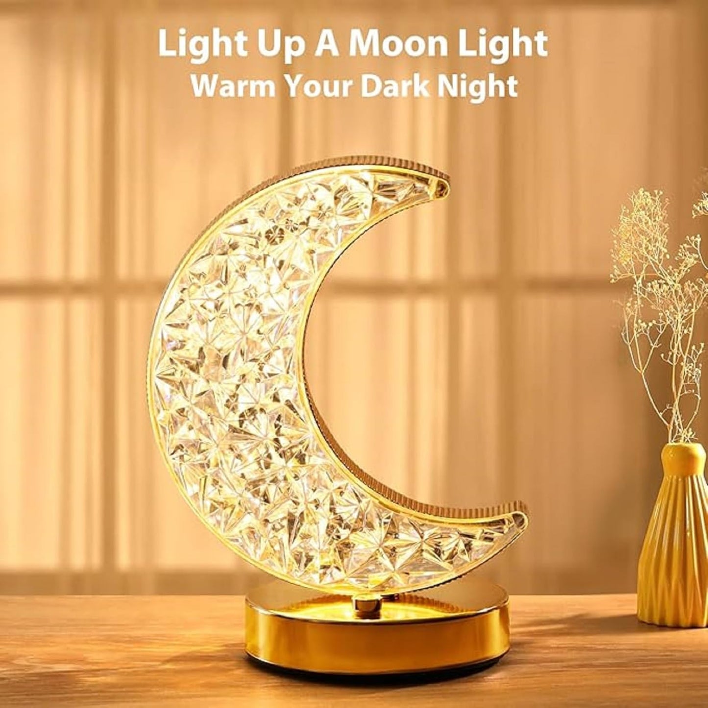 Zest 3D Crystal Ball With LED Wooden Base and Solar System Night Light, Galaxy Lamp, Moon Light With USB Powered
