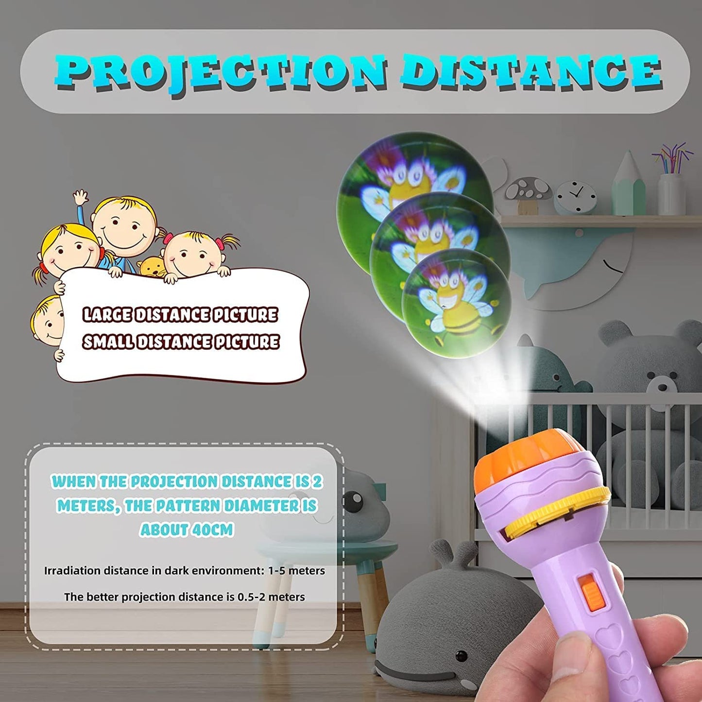 Zest Kids Projector Torch | 24 Picture Slides | Educational Light Toy for Ages 2–5 | Fun & Interactive Learning