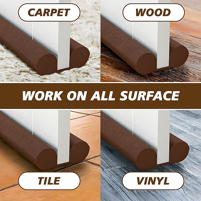 Zest Pack of 6 Door Guard Bottom Seal Strips – 39 Inch Gap Filler | Noise & Dust Proof, Energy Saving, Insect & Rat Protector"