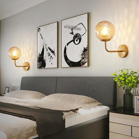 Golden LED Wall Lamp – Creative Indoor Light for Living Room, Bedroom & Corridor