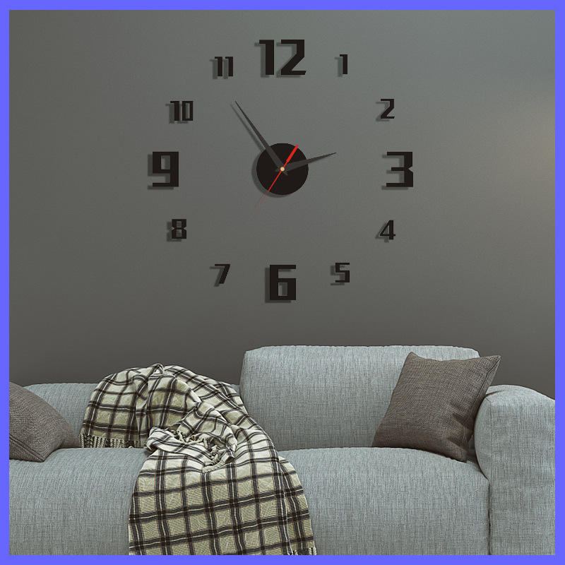 3D Acrylic Wall Sticker Clock – Modern Quartz Decorative Clock For Living Room & Bedroom