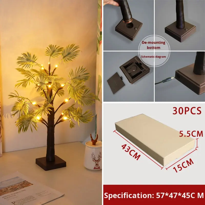 Premium LED Glowing Palm Leaf Tree Light β Warm White, Plastic Design, IP44 Rated for Outdoor & Indoor DΓ©cor, Thanksgiving, Christmas & Holiday Events