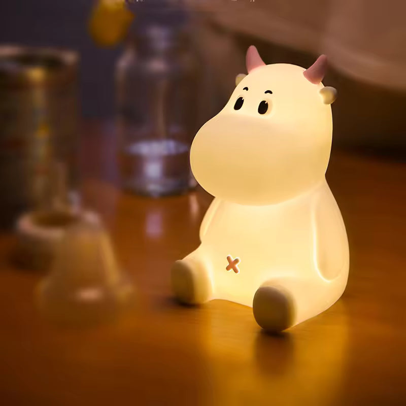 Cow Night Light – Soft Silicone LED Touch Lamp for Kids