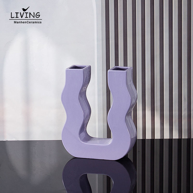 Geometric Ceramic & Porcelain Vase – Modern Centerpiece Flower Vase For Home Hotel Decoration