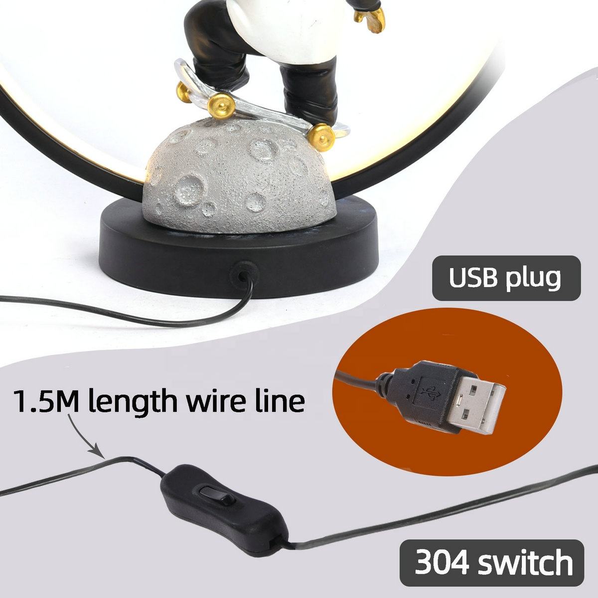 USB Astronaut Night Light – 3D Resin Space Man LED Table Lamp Home Decor (3pcs MOQ)