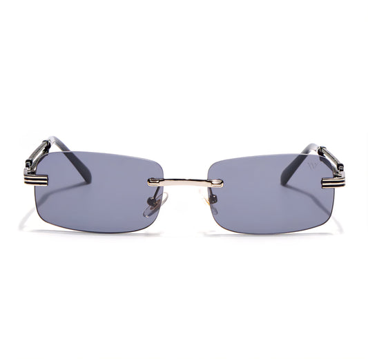 Sunglasses | Barrel | Smoked Black Rimless Silver Frame - ZESG67