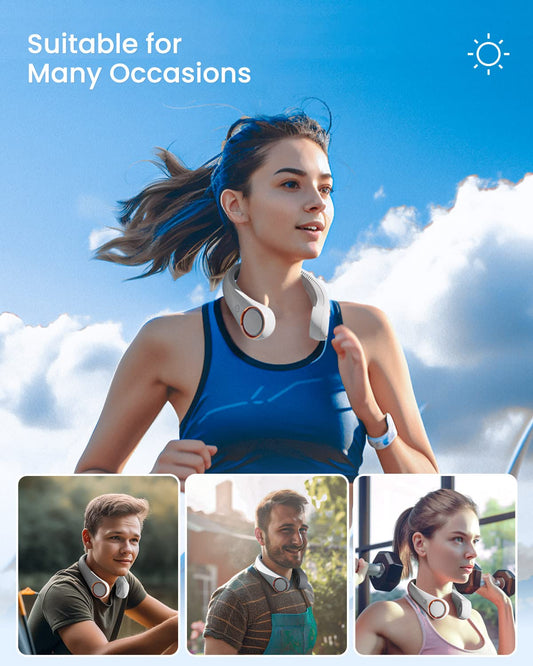 Zest Portable Neck Fan ā 5200mAh, Strong Wind, 360° Cooling, Quiet & Tangle-Free