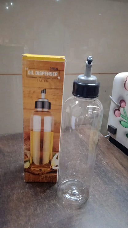 Zest Plastic Oil Dispenser – 1L Capacity with Lid & Drip-Free Design | Plastic with Lid & Drip-Free Spout