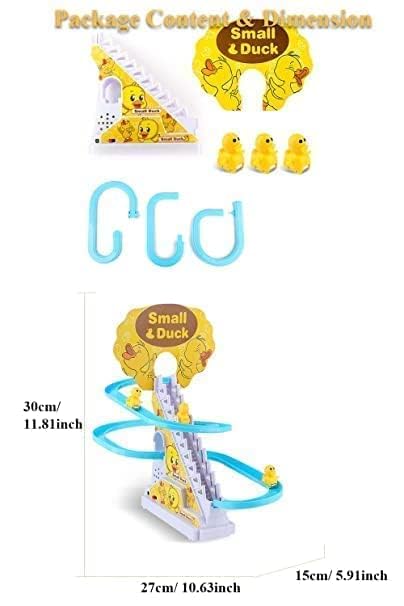Zest Duck Slide Toy Set | Stair-Climbing Ducklings with Lights & Music | Fun Race Track Toy