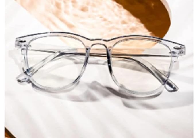 Zest UV Protection Square Sunglasses | Transparent Silver Mirror Full Rim | Unisex | Ideal for Mobile, Tv Screen & Laptop Use