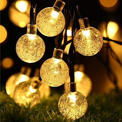 Zest 14 LED Crystal Ball String Lights – 3M Warm White Decorative Fairy Lights for Diwali, Christmas, Weddings, Parties, Patio, Lawn, Restaurants & Home Decor
