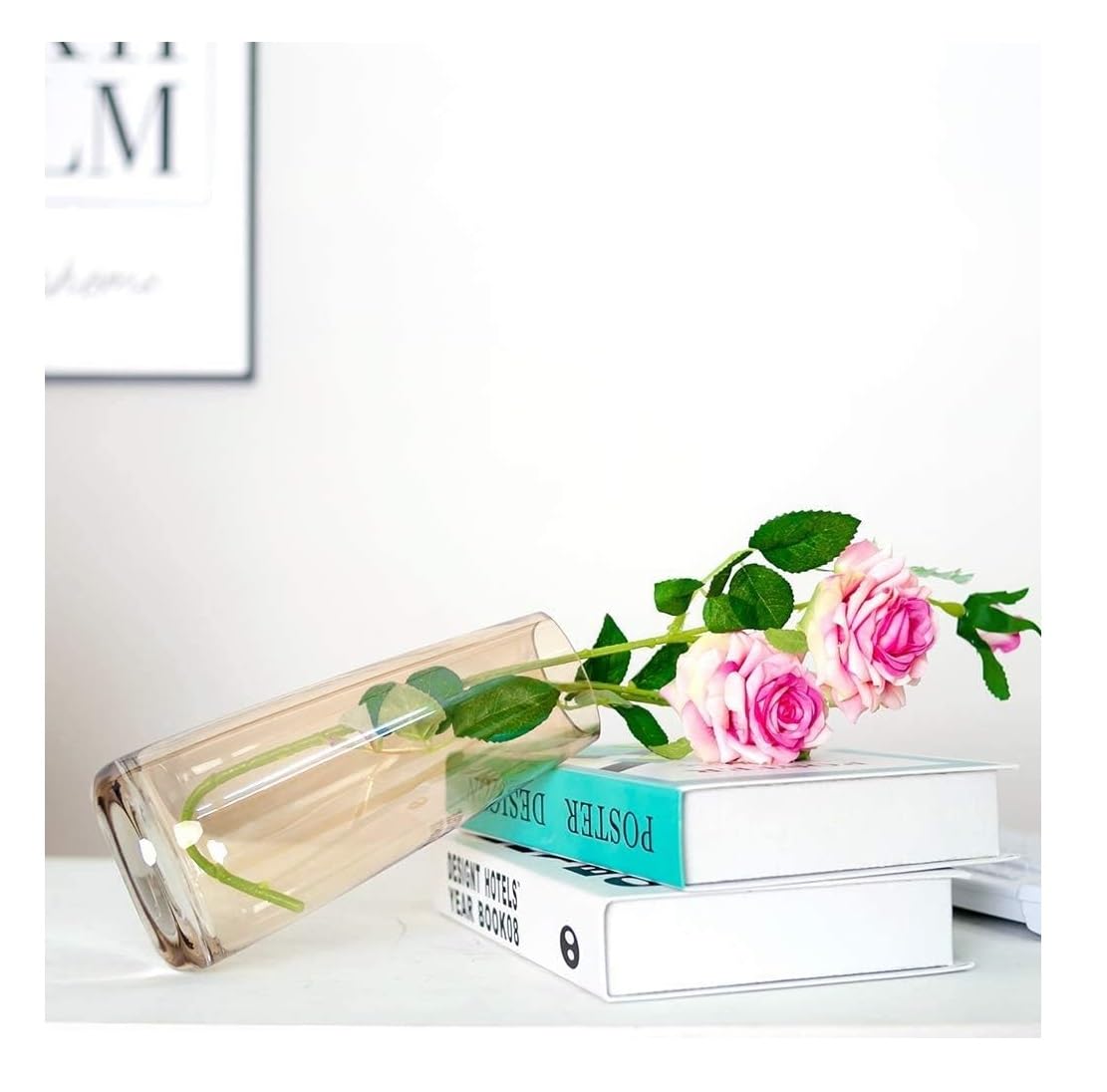 Zest Decorative Glass Vase for Flowers Plants Home Decor Office Living Table Decorations, Vases for Home Decor, Luster Glass Vase, Heavy Weight and Sturdy