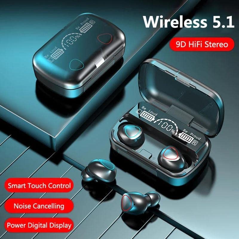 Zest M10 TWS Bluetooth 5.1 Wireless Earbuds Super Deep Bass with Mic & Charging Case – Black I ZSNGG02