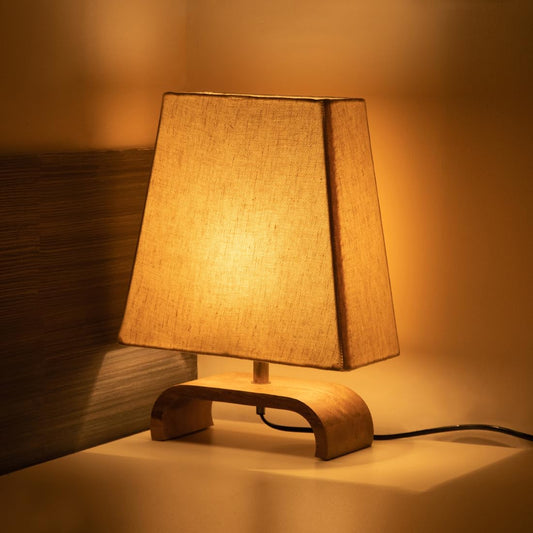 Zest Wooden Incandescent Table Lamps for Home Decoration Table Lamp for Bedroom Bedside Lamp for Living Room
