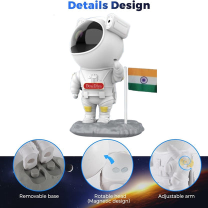 Zest Astronaut Galaxy Projector - Starry Night Light with Adjustable Projection, Remote Control , Bedroom & Party Decor System