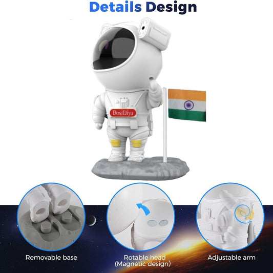 Zest Astronaut Galaxy Projector - Starry Night Light with Adjustable Projection, Remote Control , Bedroom & Party Decor System