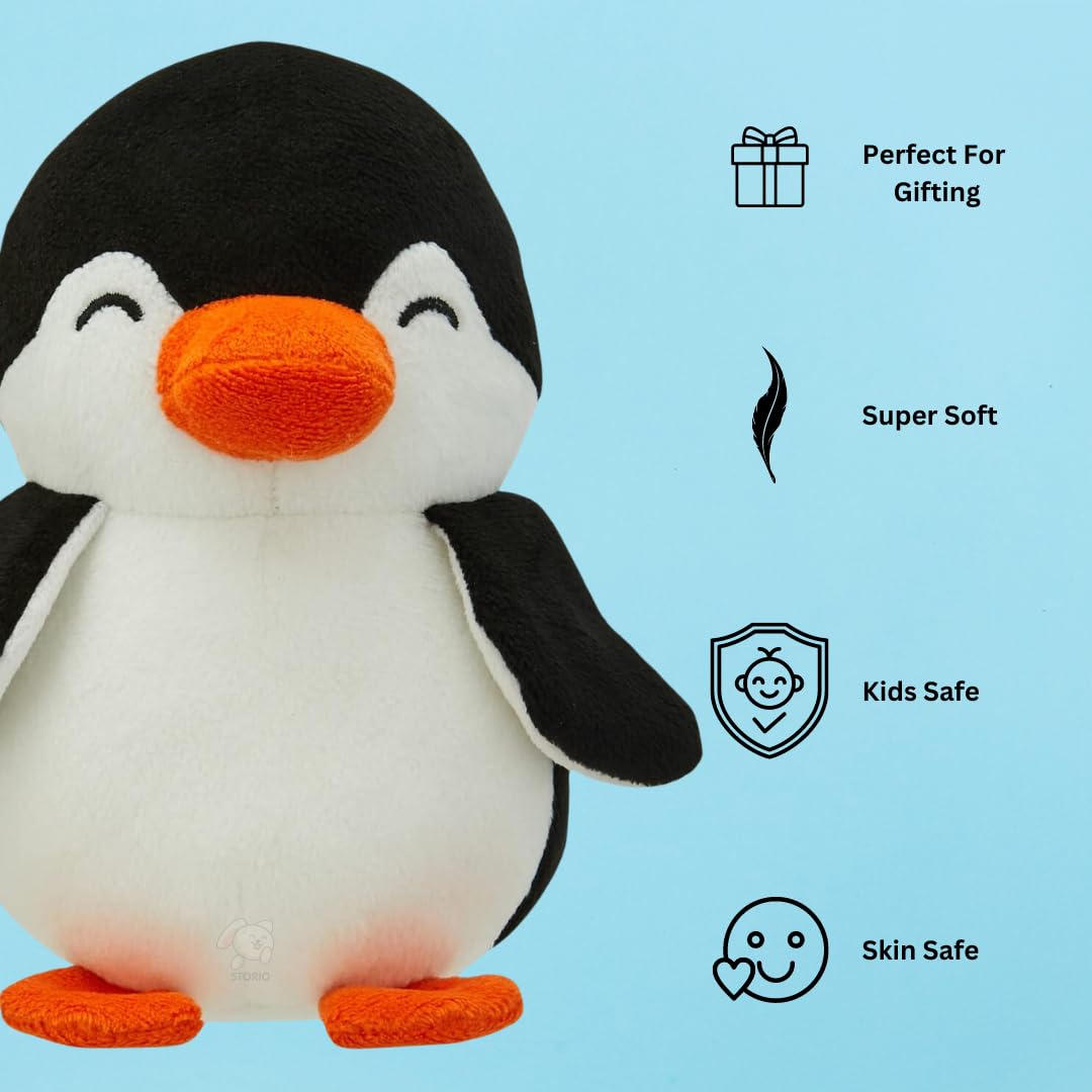 Zest Plushie Penguin Toy | Super Soft Plush for Kids | Adorable Black & White Cuddly Toy