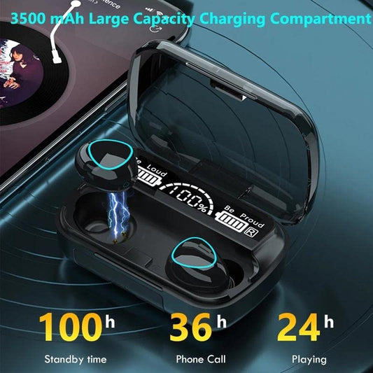 Zest M10 TWS Bluetooth 5.1 Wireless Earbuds Super Deep Bass with Mic & Charging Case – Black I ZSNGG02