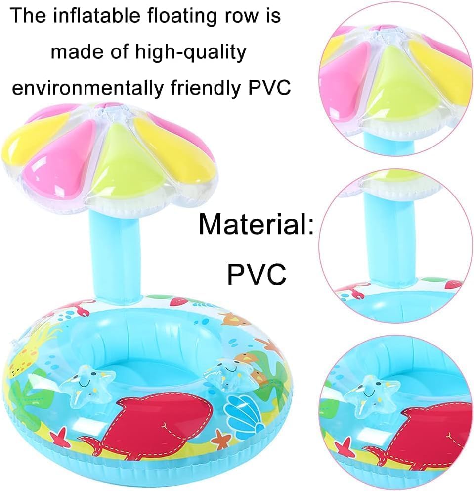 Zest Baby Swim Float with Umbrella | Mushroom Pool Toy for Kids (2-8 Years) | Summer Fun Multicolor Float