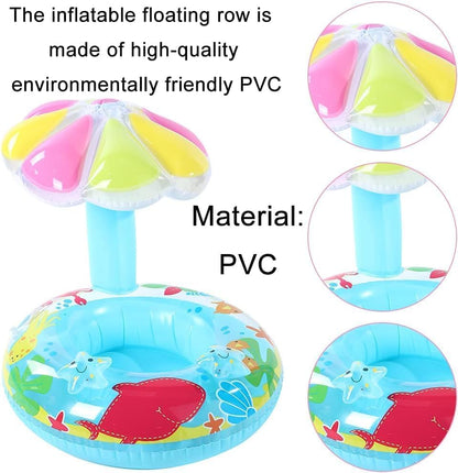Zest Baby Swim Float with Umbrella | Mushroom Pool Toy for Kids (2-8 Years) | Summer Fun Multicolor Float