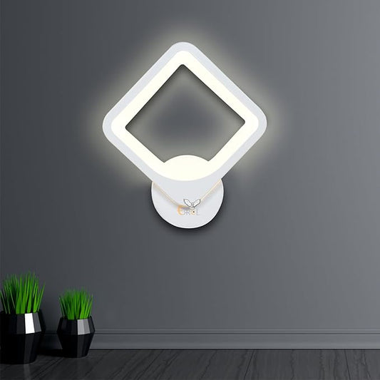 Zest White Body Wall Light – Warm White Square Wall Lamp for Home & Bedroom