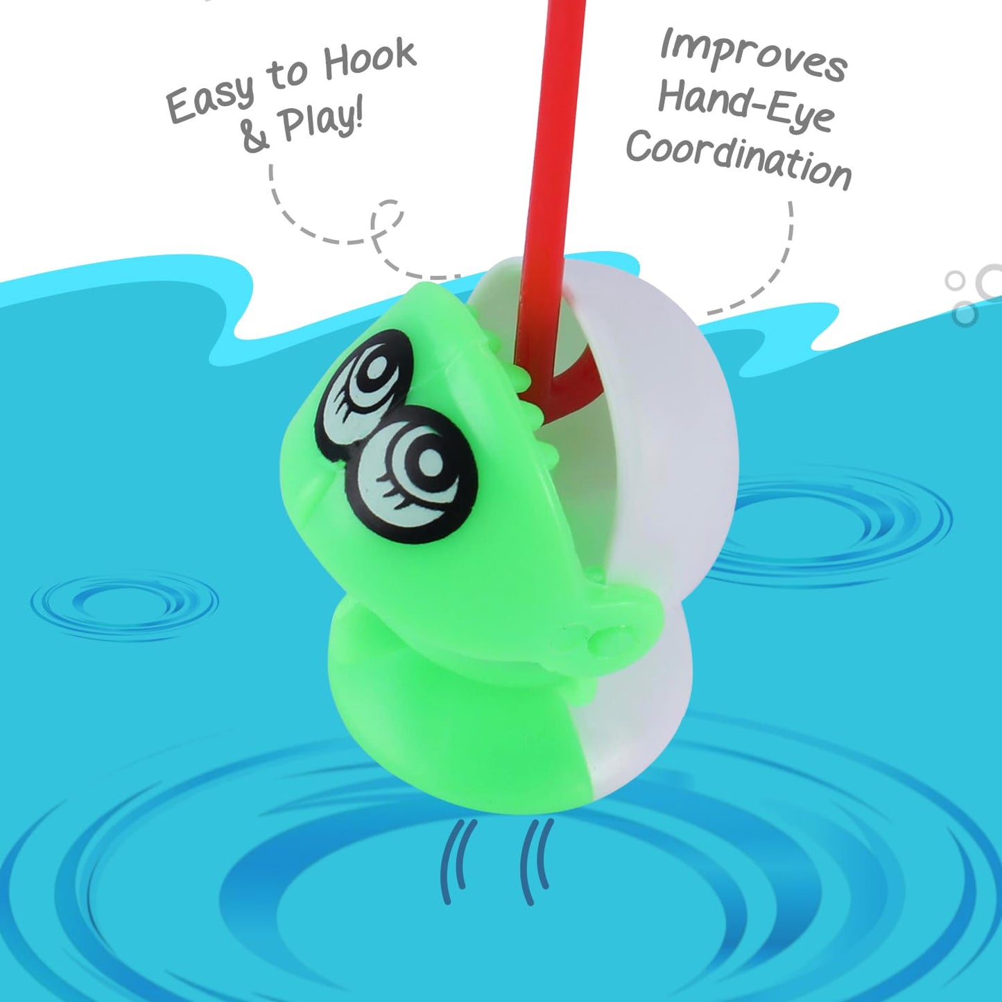 Zest Electronic Fishing Game | Rotating Fish Toy with 15 Fish & 4 Rods | Fun Skill-Building Game for Kids