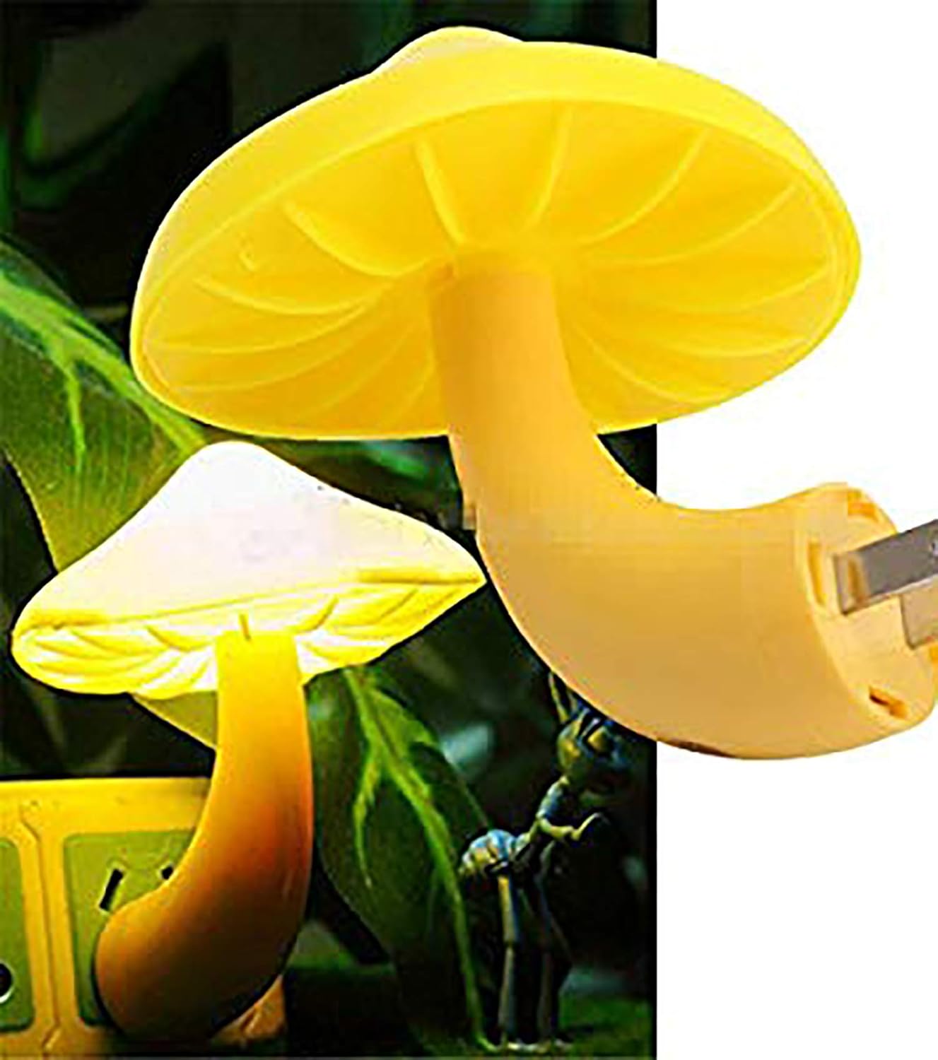 Zest LED Mushroom Night Light with Light Sensor – EU Plug, Wall Socket Lamp for Bedroom & Home Decor