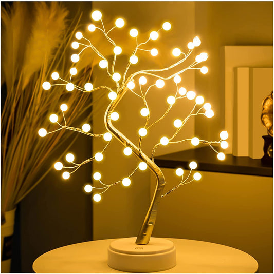 Zest 36 LED Pearl Bonsai Tree Lamp with Touch Switch, USB & Battery Operated Decorative Light for Home and Bedroom