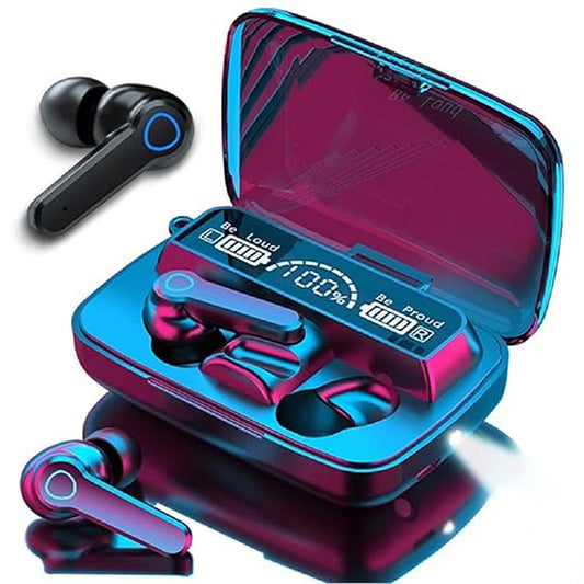 Zest M19 Bluetooth 5.1 Wireless Earbuds with LED Display, Touch Control & Flashlight – Deep Bass Stereo I ZSNGG03