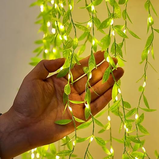 Zest Leaf LED Curtain Fairy Lights – Warm White Decorative Lights for Home & Events
