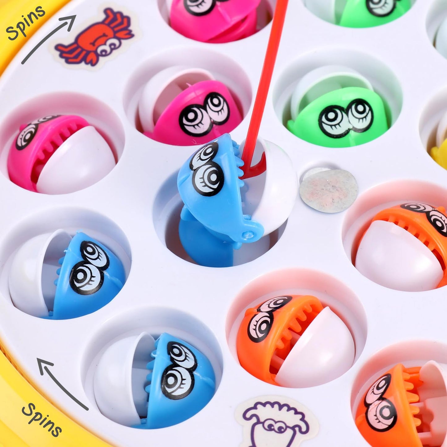 Zest Electronic Fishing Game | Rotating Fish Toy with 15 Fish & 4 Rods | Fun Skill-Building Game for Kids