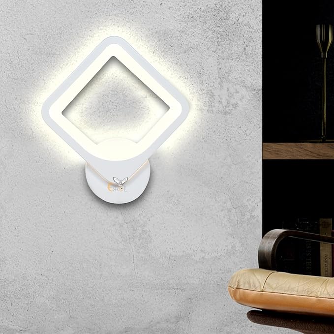 Zest White Body Wall Light – Warm White Square Wall Lamp for Home & Bedroom