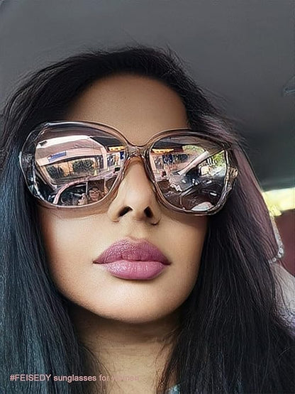 Zest Oversized Sunglasses for Women Square Polarized Sparkling Frame I ZESG54