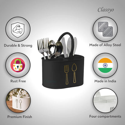 Zest Metal Cutlery Holder | Spoon Stand & Kitchen Table Organizer